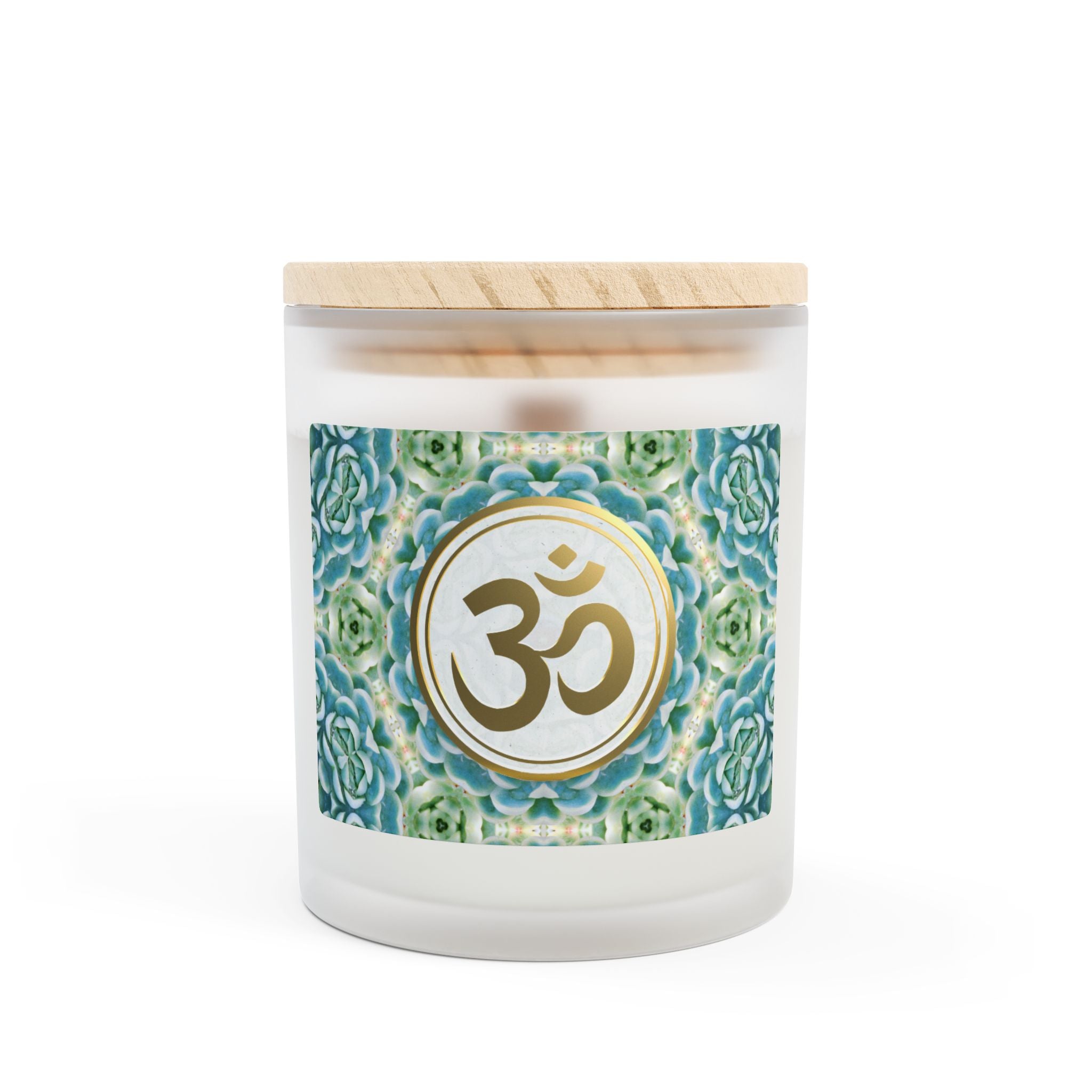 Om Symbol Frosted Glass Candle - 11oz Aromatherapy Candle for Mindfulness and Relaxation (OYEL)