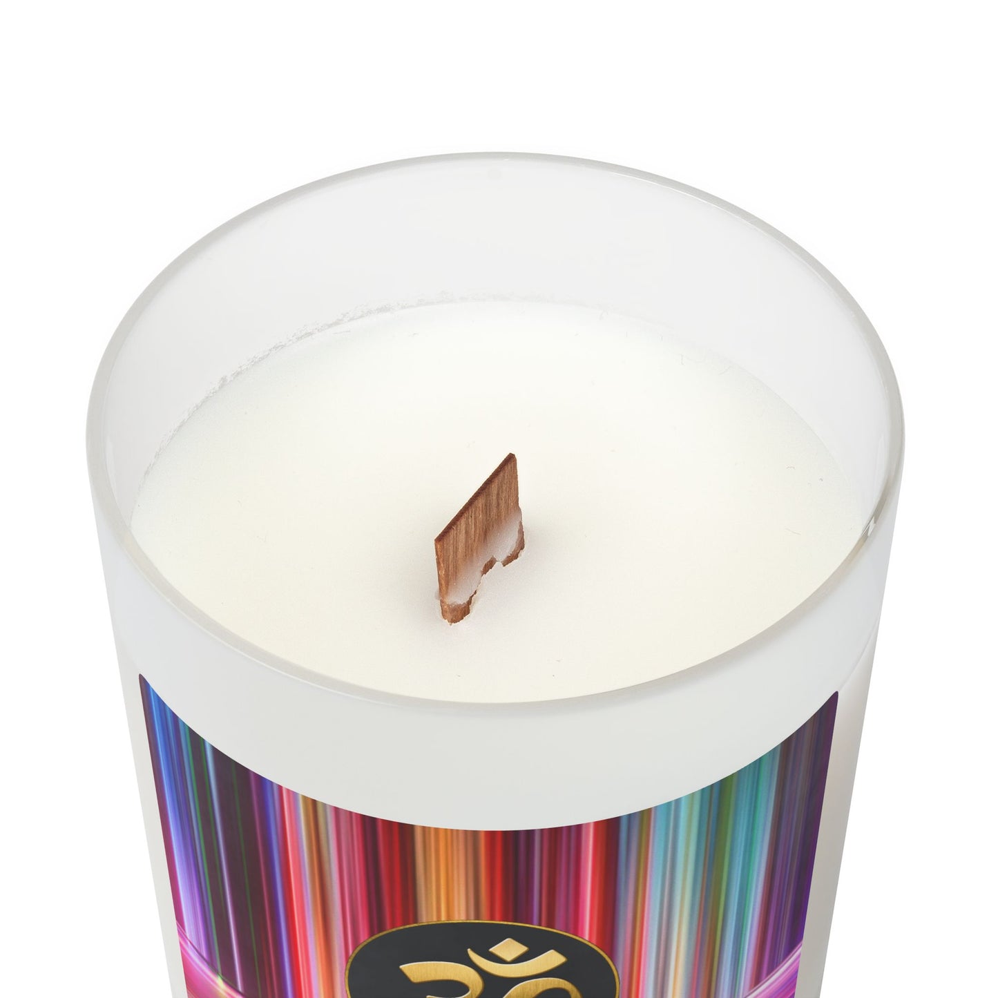 Om Scented Meditation Candle, Aromatherapy Candle for Mindful Relaxation, Perfect Gift for Spiritual & Yoga Enthusiasts- 11oz (RINBW)