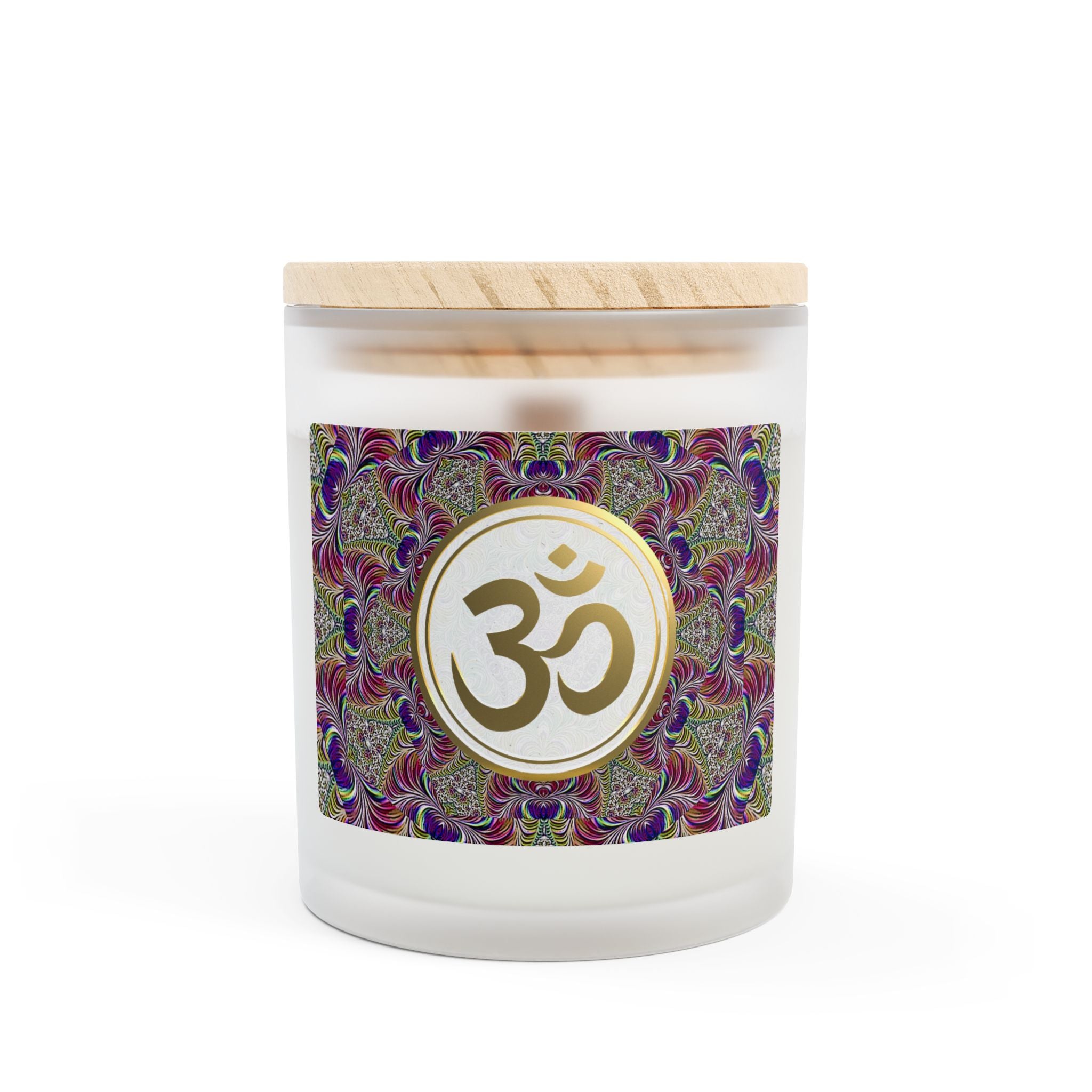 Om Symbol Frosted Glass Candle - 11oz Aromatherapy Candle for Mindfulness and Relaxation (AZKI)