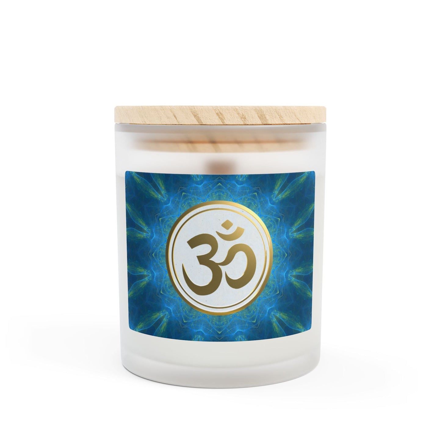 Om Symbol Frosted Glass Candle - 11oz Aromatherapy Candle for Mindfulness and Relaxation (BB)