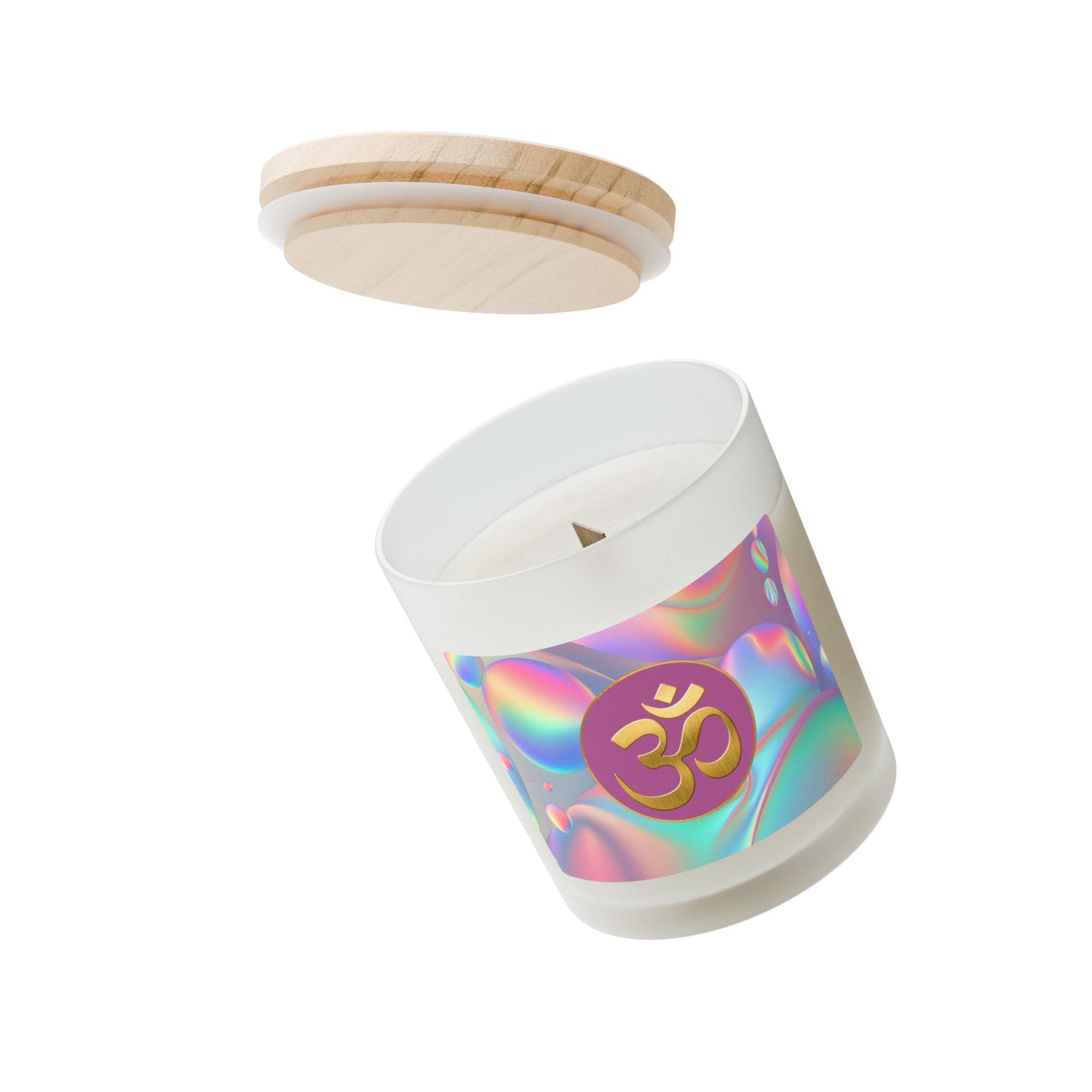 Om Scented Meditation Candle, Aromatherapy Candle for Mindful Relaxation, Perfect Gift for Spiritual & Yoga Enthusiasts- 11oz (BLBUE)
