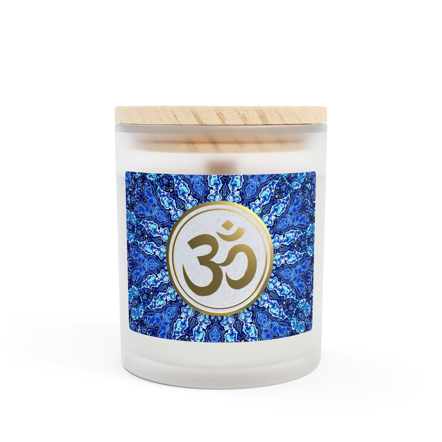 Om Symbol Frosted Glass Candle - 11oz Aromatherapy Candle for Mindfulness and Relaxation (DBLBU)