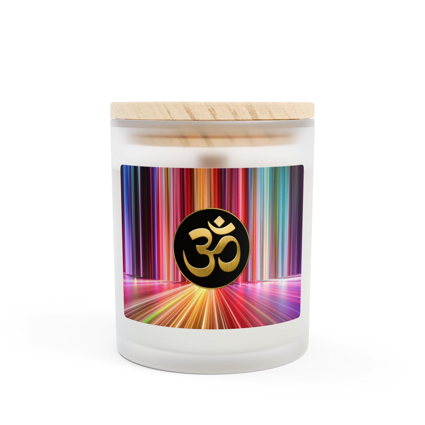 Om Scented Meditation Candle, Aromatherapy Candle for Mindful Relaxation, Perfect Gift for Spiritual & Yoga Enthusiasts- 11oz (RINBW)