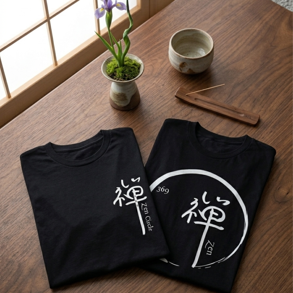 369 Zen Circle Kanji T-Shirt — Minimal Japanese Calligraphy Tee