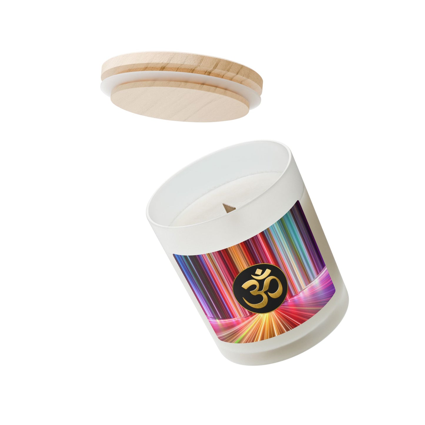 Om Scented Meditation Candle, Aromatherapy Candle for Mindful Relaxation, Perfect Gift for Spiritual & Yoga Enthusiasts- 11oz (RINBW)