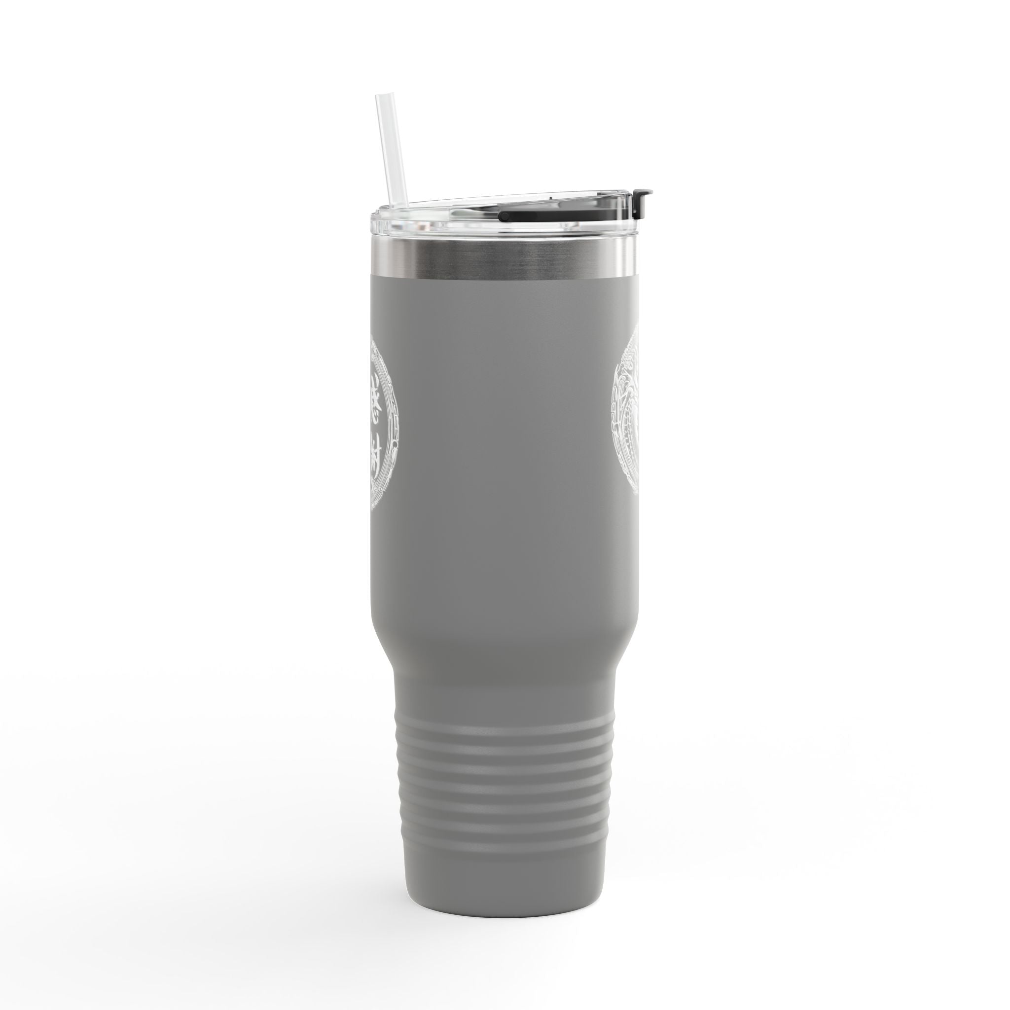 Gratitude’ in Dragon Frame Design 40oz Insulated Travel Mug with Handle –