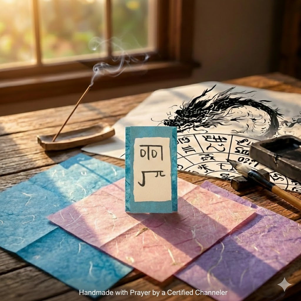 ETE Dragon Script Omamori: Hand-Channeled Amulet for Dreams & Soul Connection