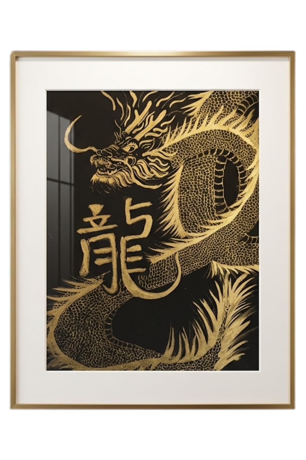 Dragon & "Ryu" Kanji Original Canvas Art – Divine Feng Shui Energy Art & Sacred Talisman for Fundraising
