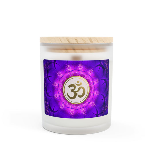 Om Scented Meditation Candle, Aromatherapy Candle for Mindful Relaxation, Perfect Gift for Spiritual & Yoga Enthusiasts- 11oz (BLUPL)