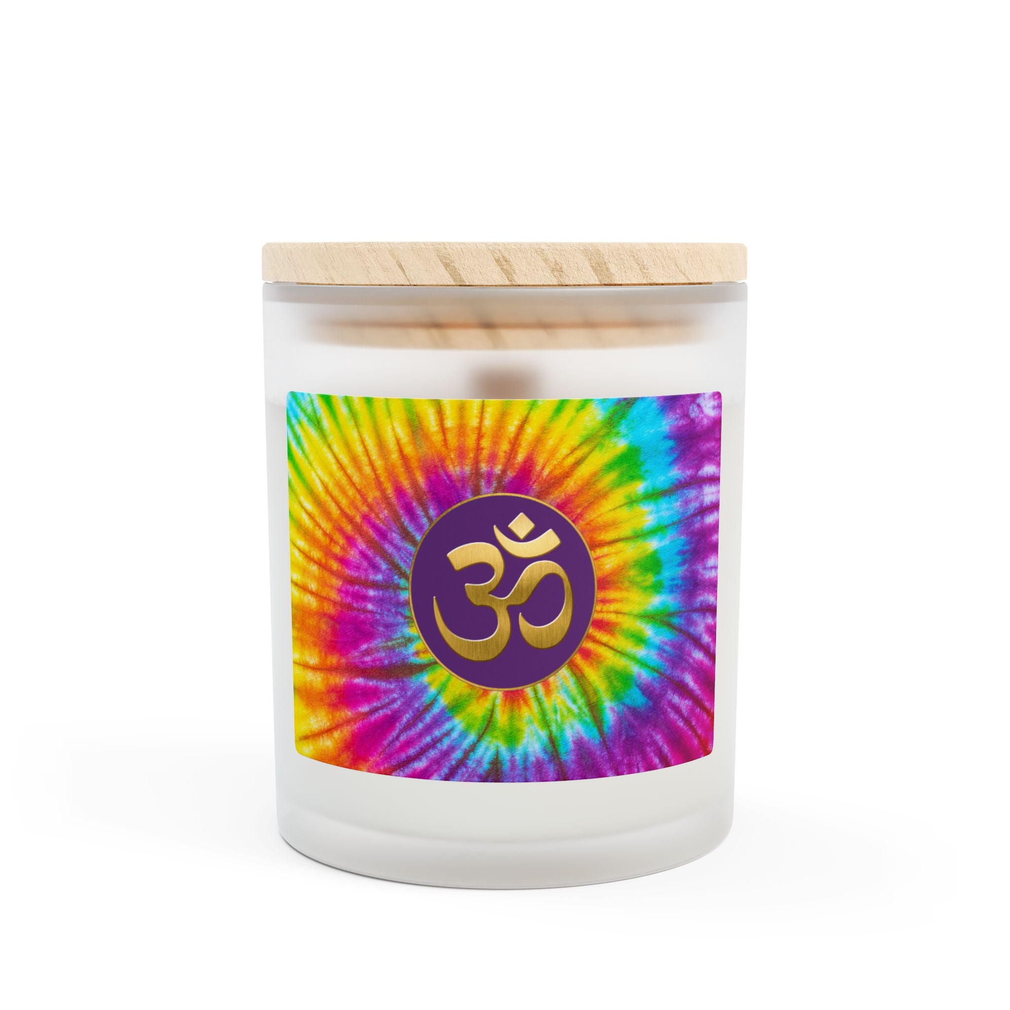 Om Symbol Frosted Glass Candle - 11oz Aromatherapy Candle for Mindfulness and Relaxation (COLPL)
