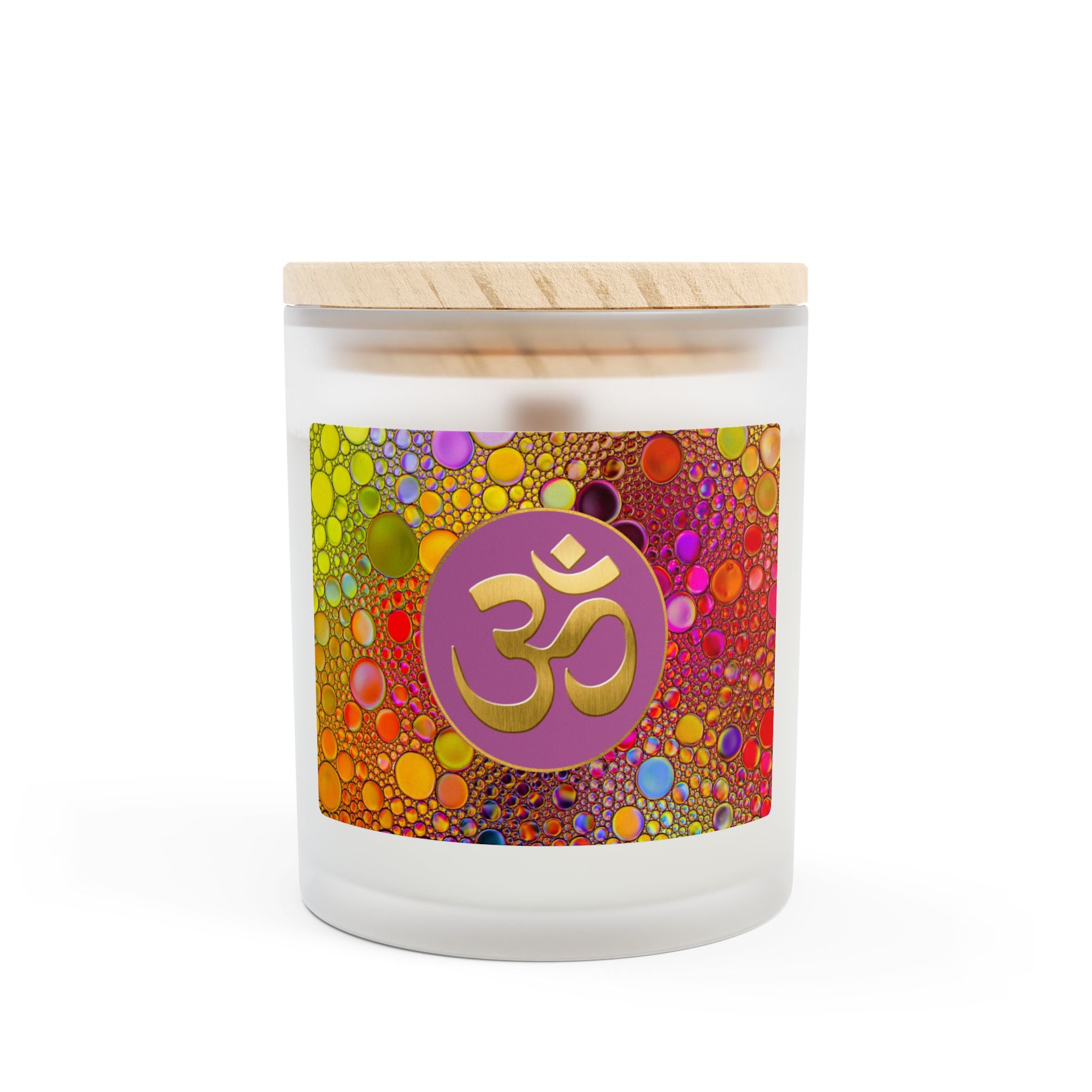Om Symbol Frosted Glass Candle - 11oz Aromatherapy Candle for Mindfulness and Relaxation (DOTPL)
