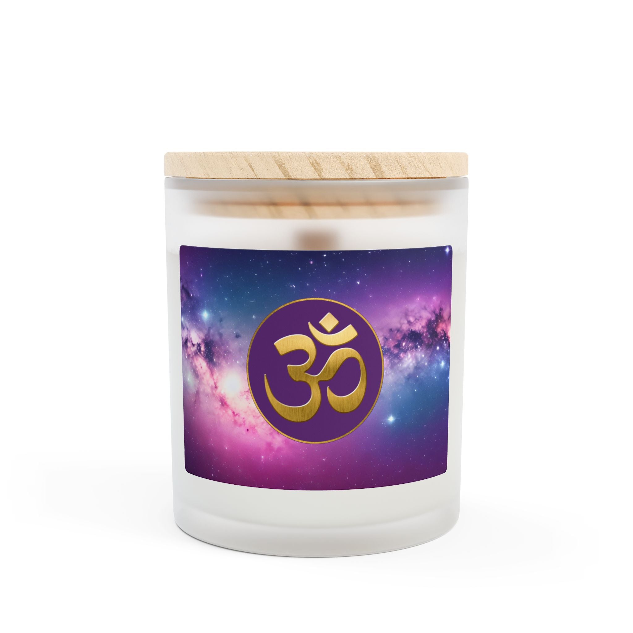 Om Symbol Frosted Glass Candle - 11oz Aromatherapy Candle for Mindfulness and Relaxation (MLKWY)