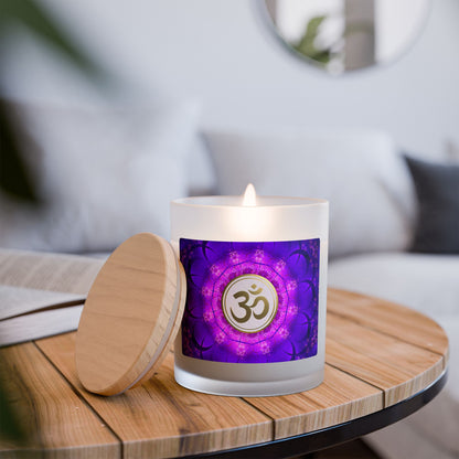 Om Scented Meditation Candle, Aromatherapy Candle for Mindful Relaxation, Perfect Gift for Spiritual & Yoga Enthusiasts- 11oz (BLUPL)
