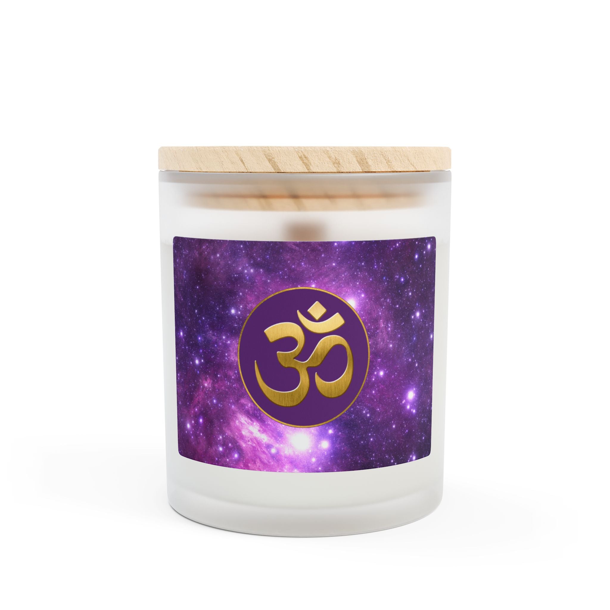 Om Symbol Frosted Glass Candle - 11oz Aromatherapy Candle for Mindfulness and Relaxation (DLPUL)
