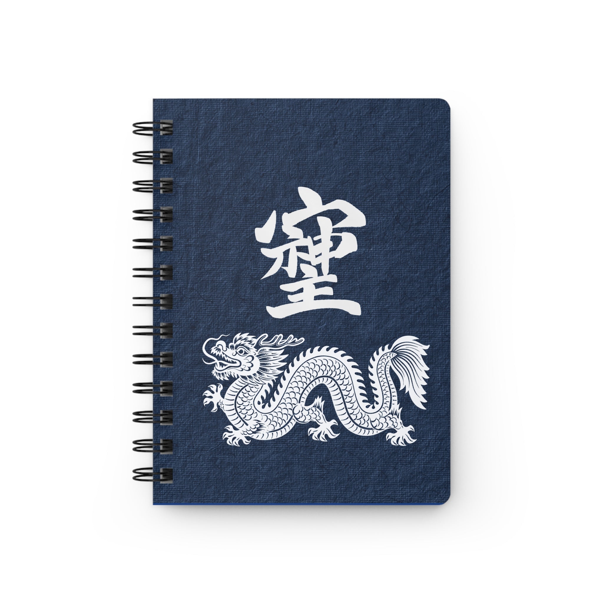 Soshiji & Dragon　– Indigo　Spiral Bound Notebook – Sacred Design for Intuition & Clarity– Journal