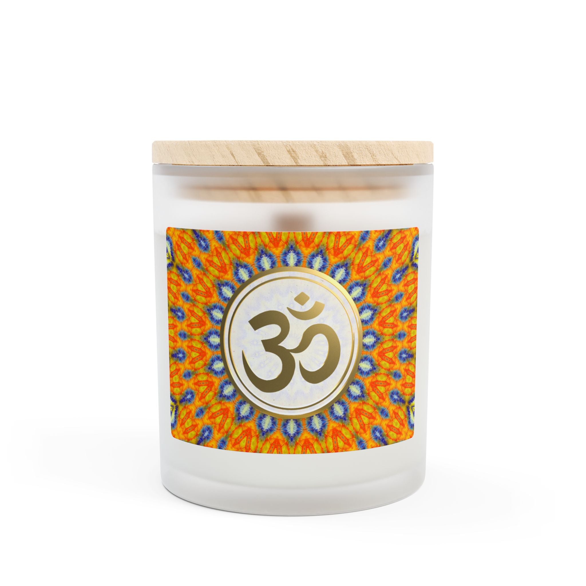 Om Symbol Frosted Glass Candle - 11oz Aromatherapy Candle for Mindfulness and Relaxation (ORBLE)