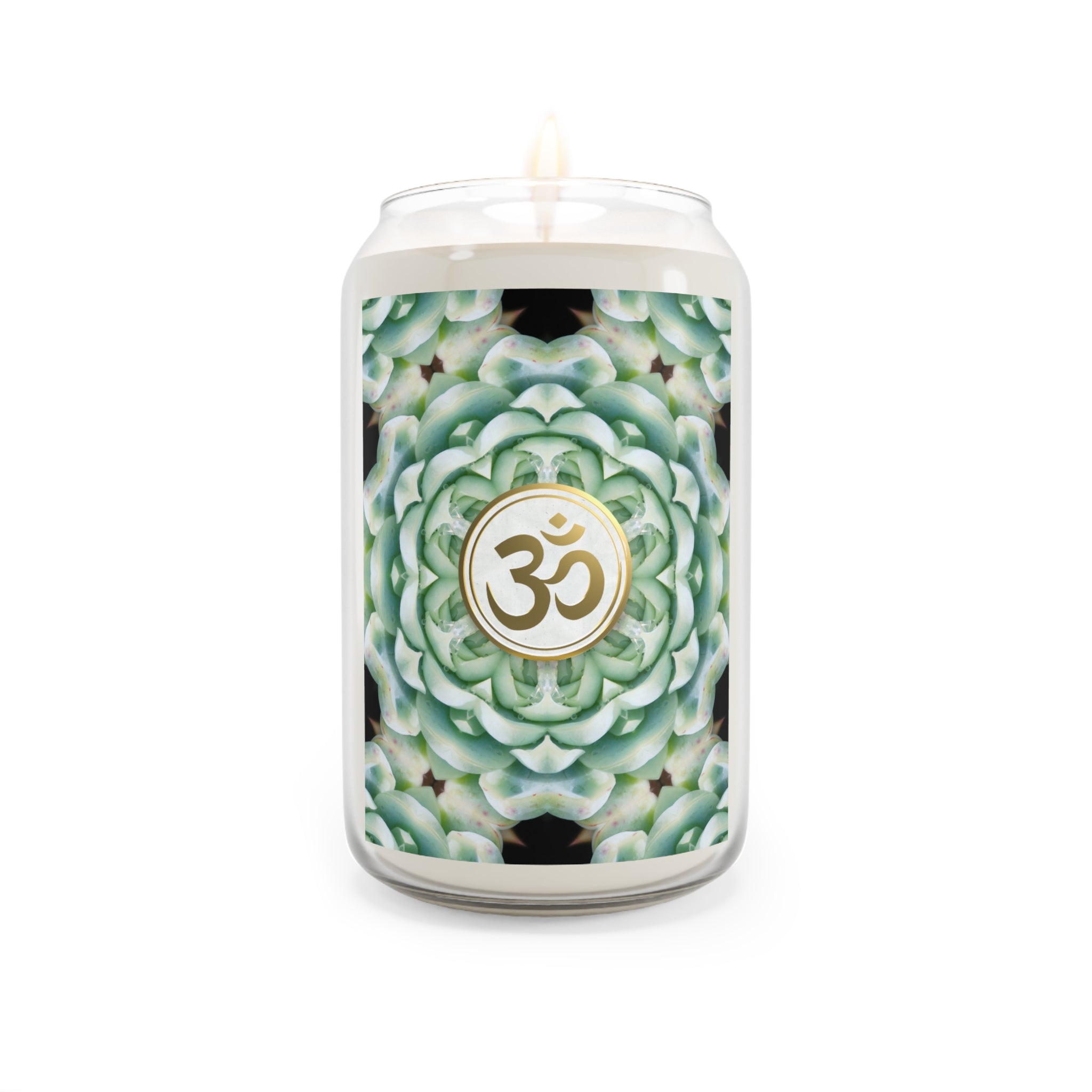 Tranquil Om Scented Candle - 13.75oz Aromatherapy Candle for Relaxation & Meditation (GRNBK)