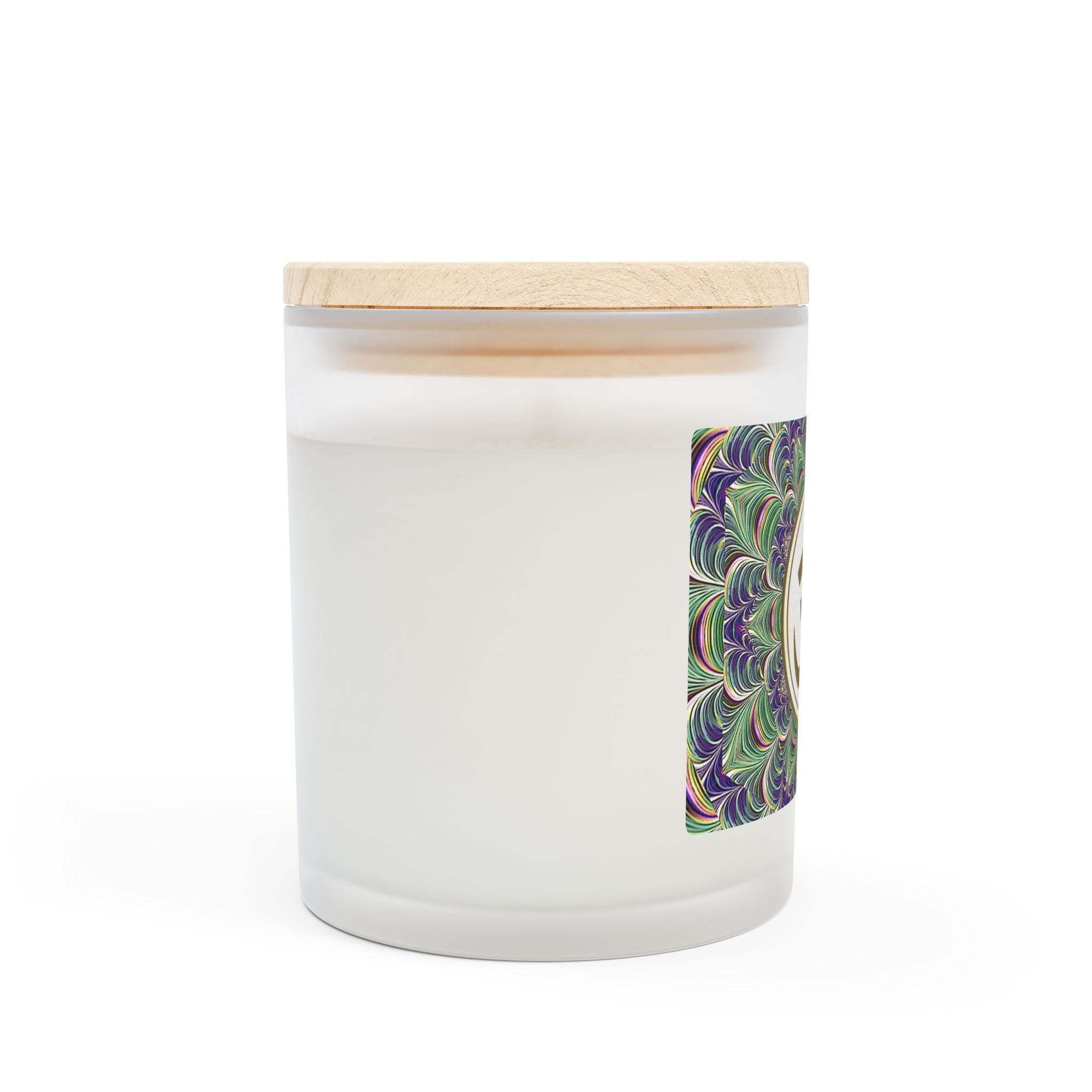Om Symbol Frosted Glass Candle - 11oz Aromatherapy Candle for Mindfulness and Relaxation (BLGR)