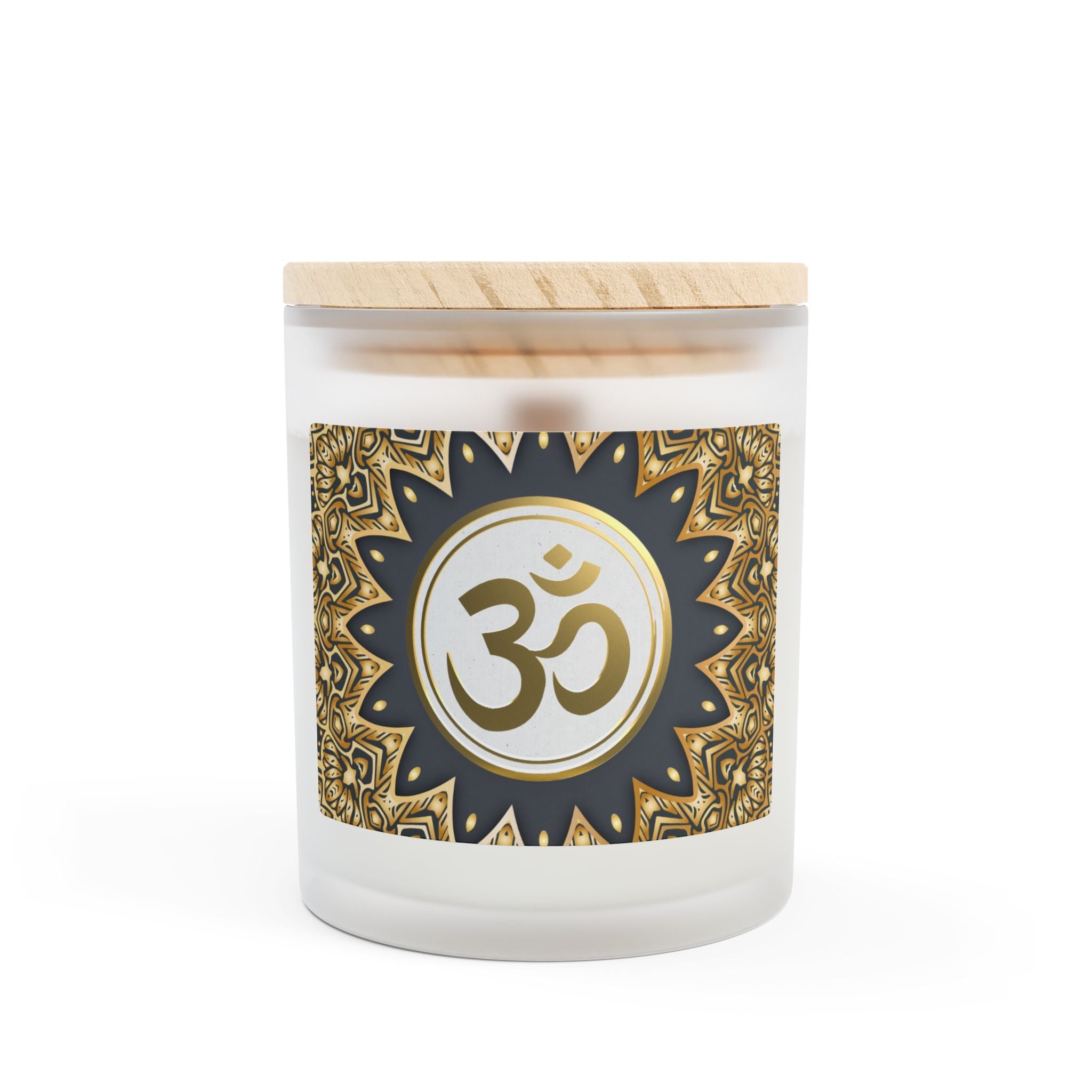 Om Symbol Frosted Glass Candle - 11oz Aromatherapy Candle for Mindfulness and Relaxation