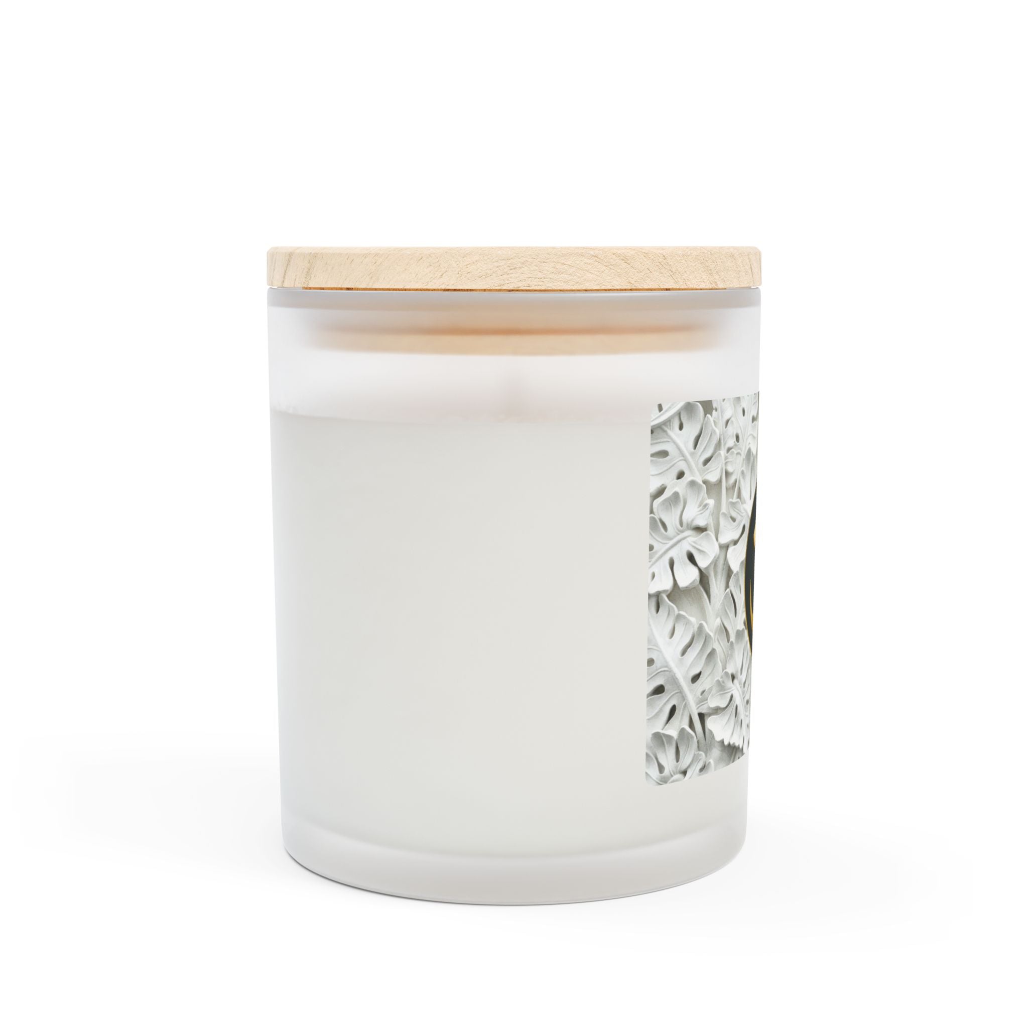 Om Symbol Frosted Glass Candle - 11oz Aromatherapy Candle for Mindfulness and Relaxation (WHTBK)