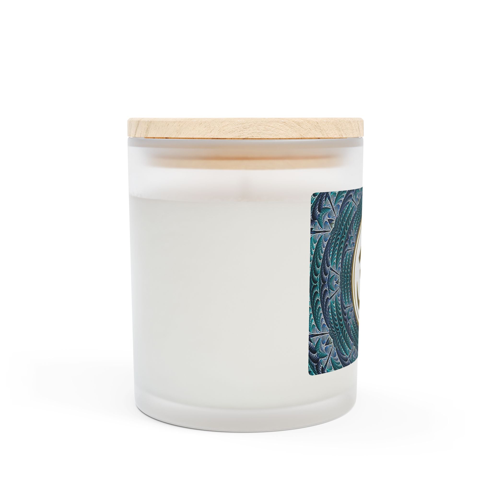 Om Symbol Frosted Glass Candle - 11oz Aromatherapy Candle for Mindfulness and Relaxation (DKBLU)
