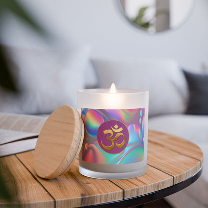 Om Scented Meditation Candle, Aromatherapy Candle for Mindful Relaxation, Perfect Gift for Spiritual & Yoga Enthusiasts- 11oz (BLBUE)