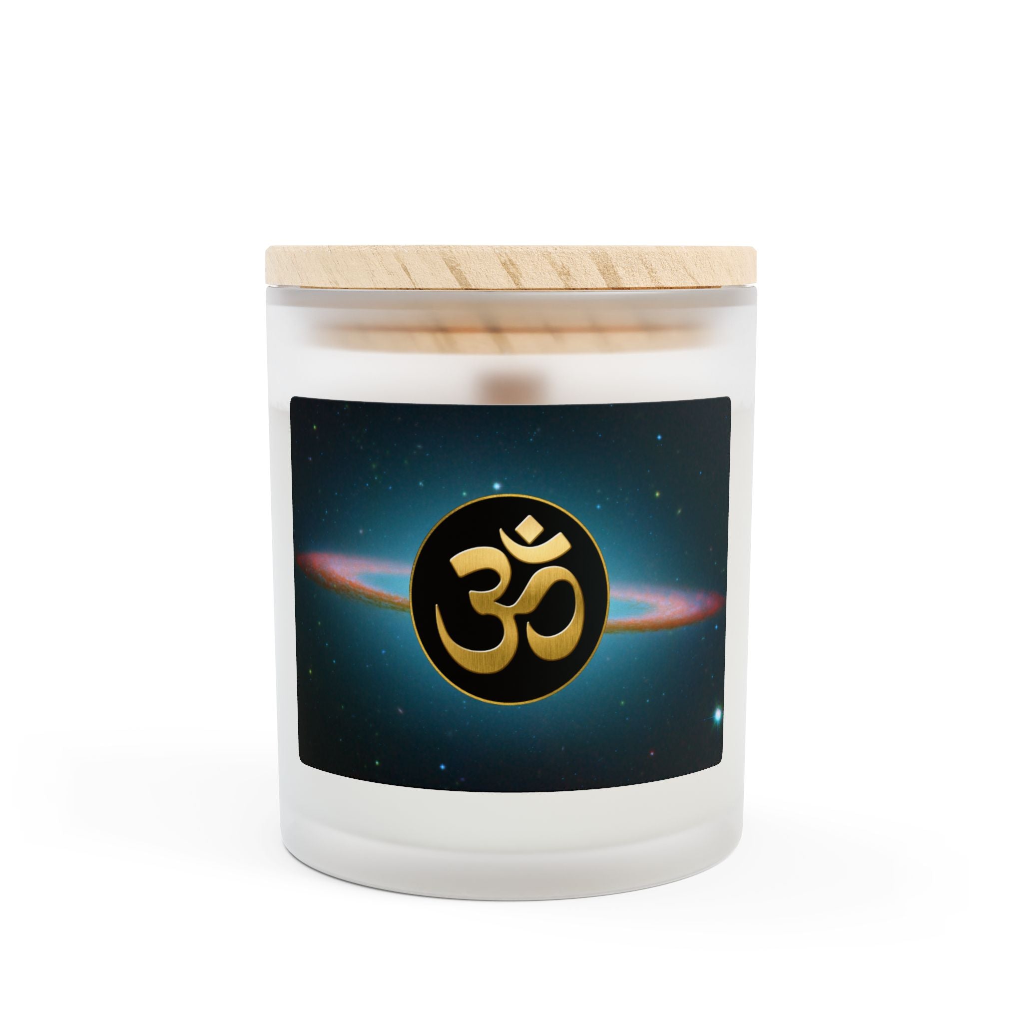 Om Symbol Frosted Glass Candle - 11oz Aromatherapy Candle for Mindfulness and Relaxation (UNVBK)