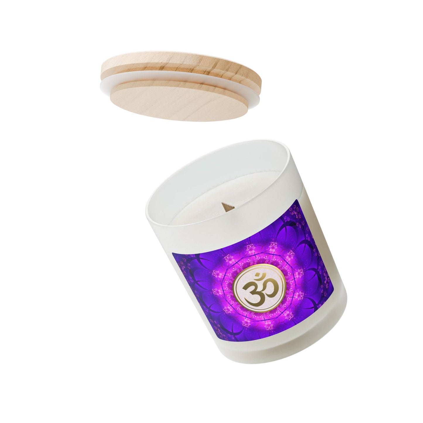 Om Scented Meditation Candle, Aromatherapy Candle for Mindful Relaxation, Perfect Gift for Spiritual & Yoga Enthusiasts- 11oz (BLUPL)