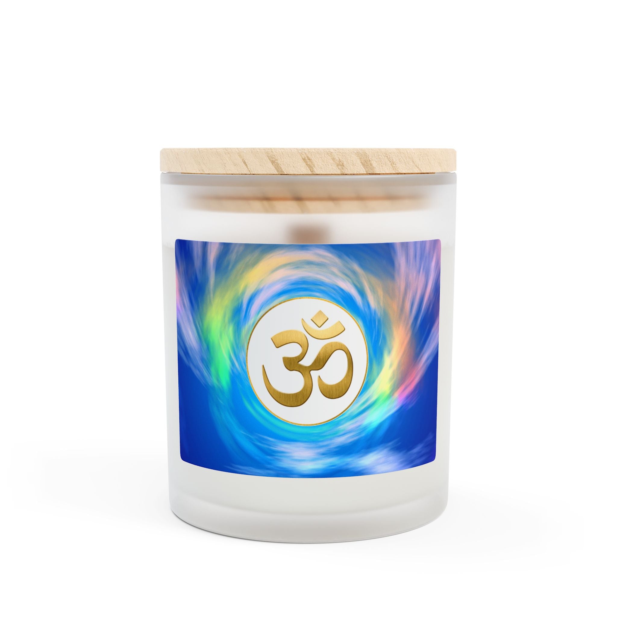 Om Symbol Frosted Glass Candle - 11oz Aromatherapy Candle for Mindfulness and Relaxation (UNIWH)