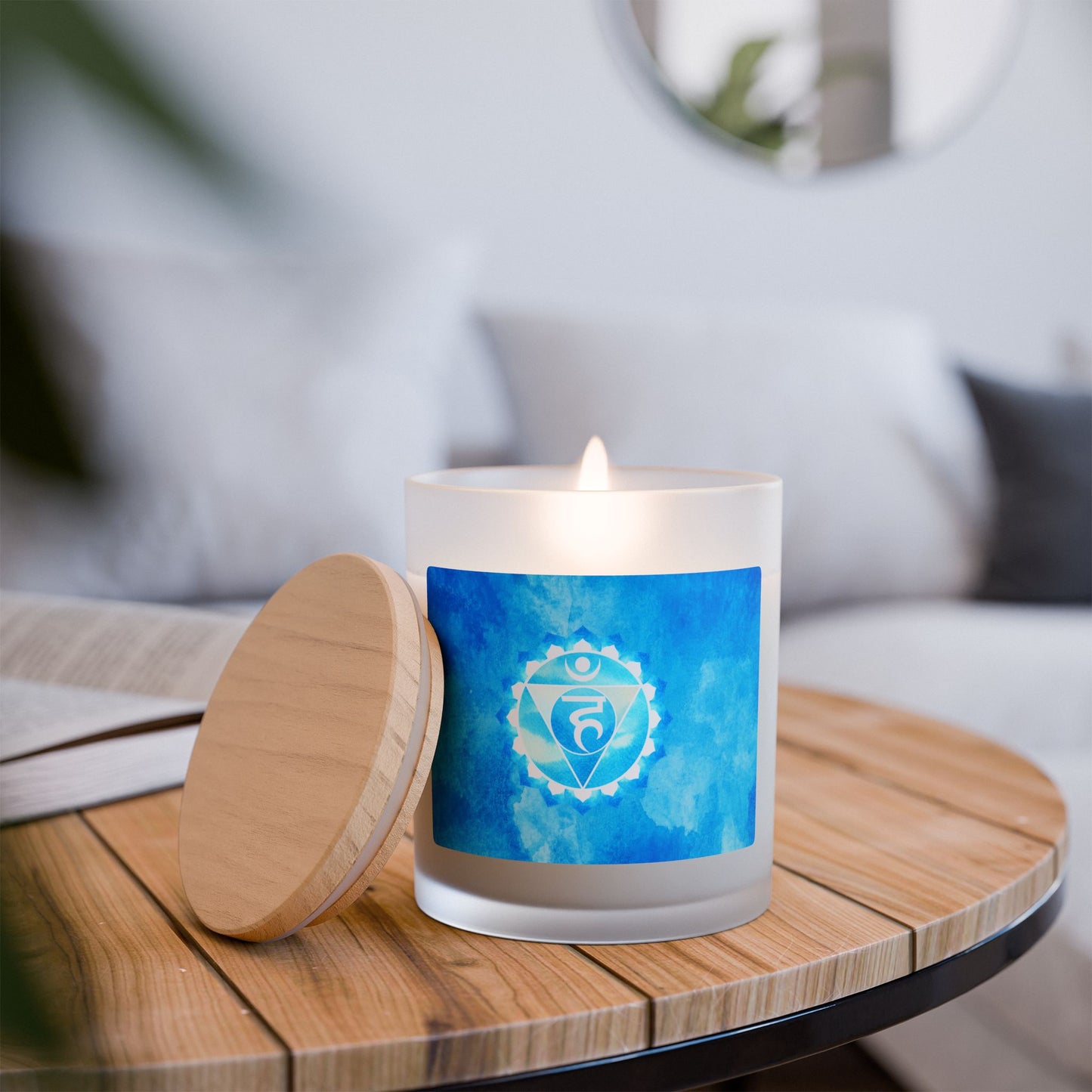 Throat Chakra Candle True Voice  Empowered Light Calming Aromatherapy Candle for Healing & Mindfulness, Ideal Gift for Spirituality 11oz (S,Blue)