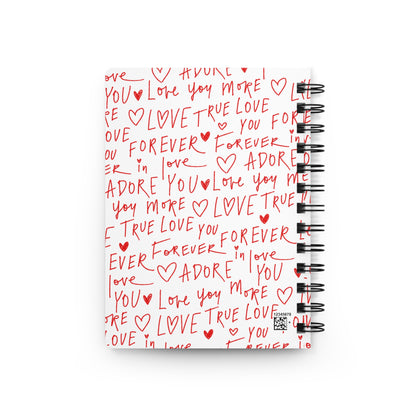 " Love " in Chinese Character Minimalist Spiral Bound Journal Daily Journaling and Goal Setting