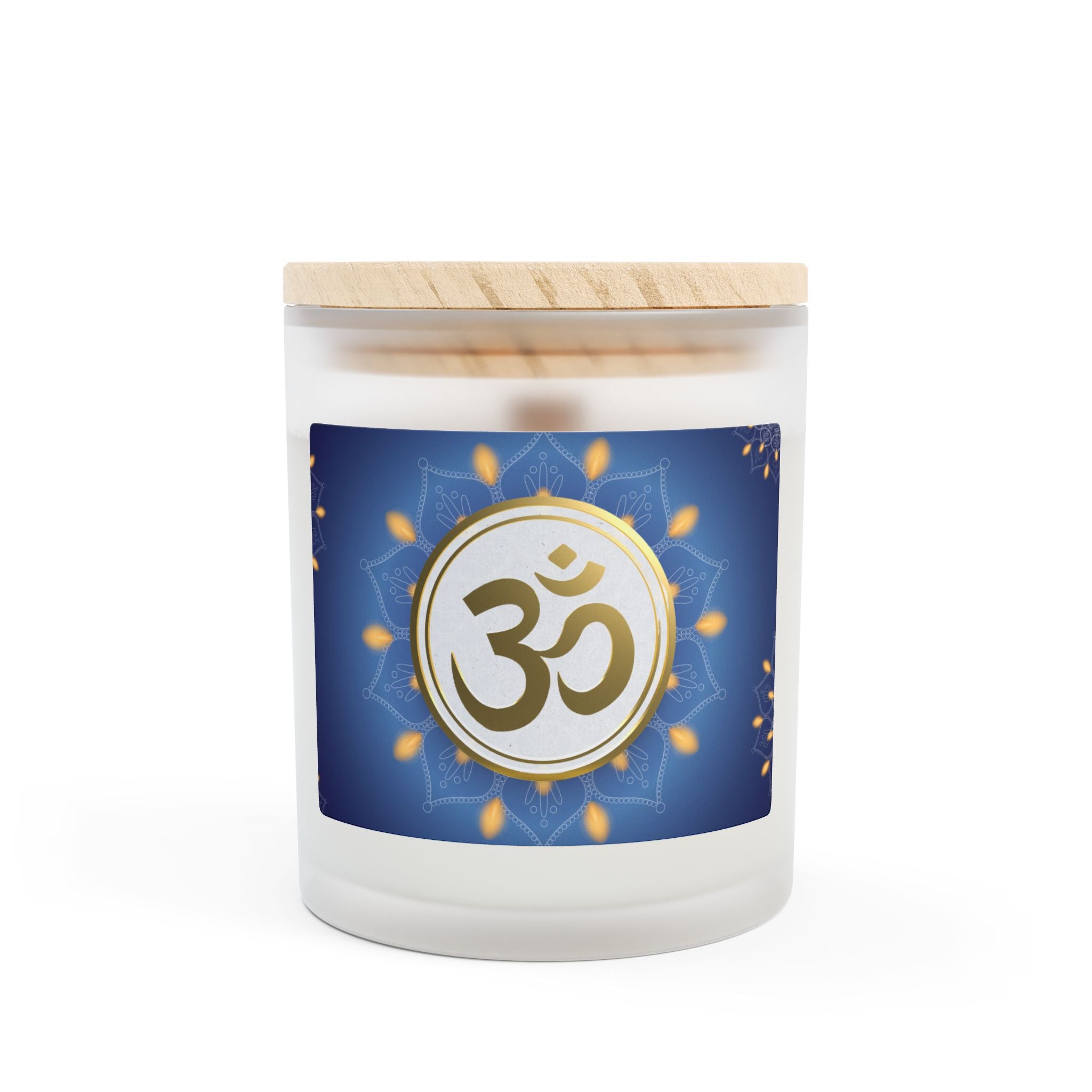 Om Symbol Frosted Glass Candle - 11oz Aromatherapy Candle for Mindfulness and Relaxation (BLYL)