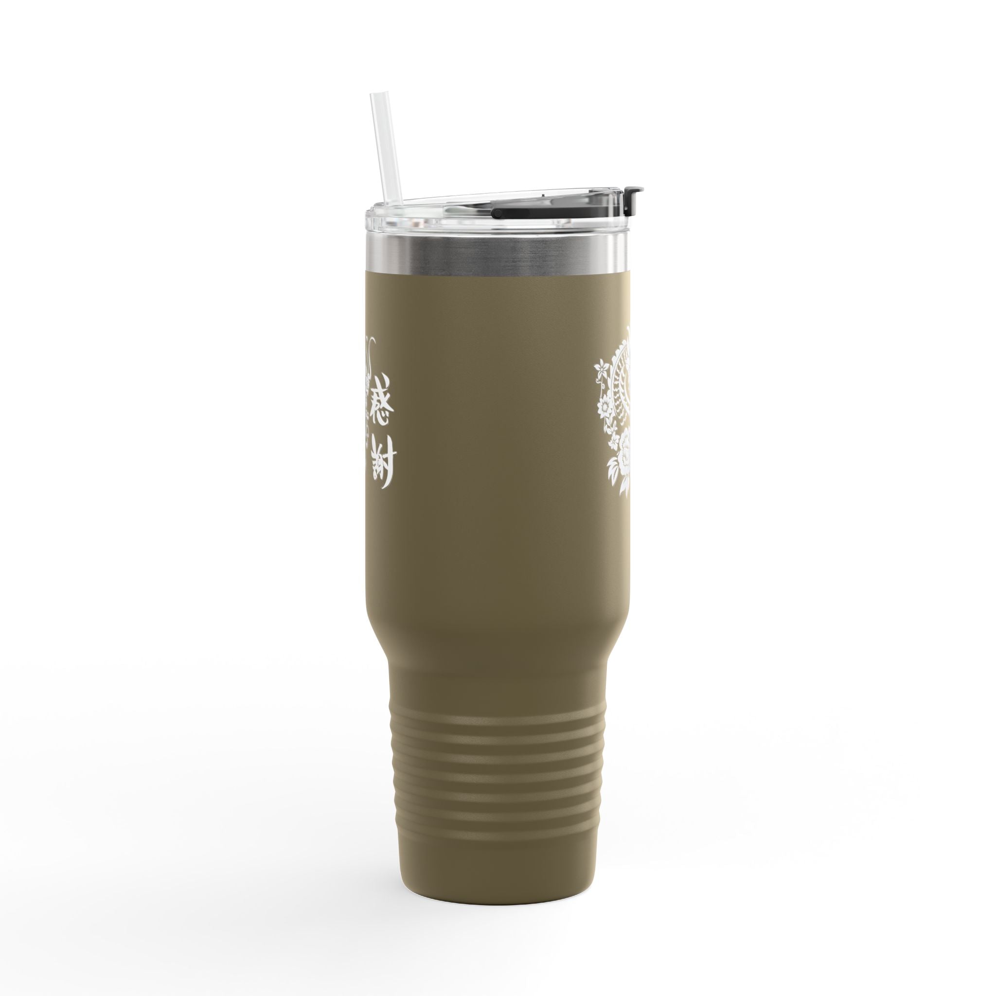 Dragon Design featuring ‘Gratitude’　40oz Insulated Travel Mug with Handle –