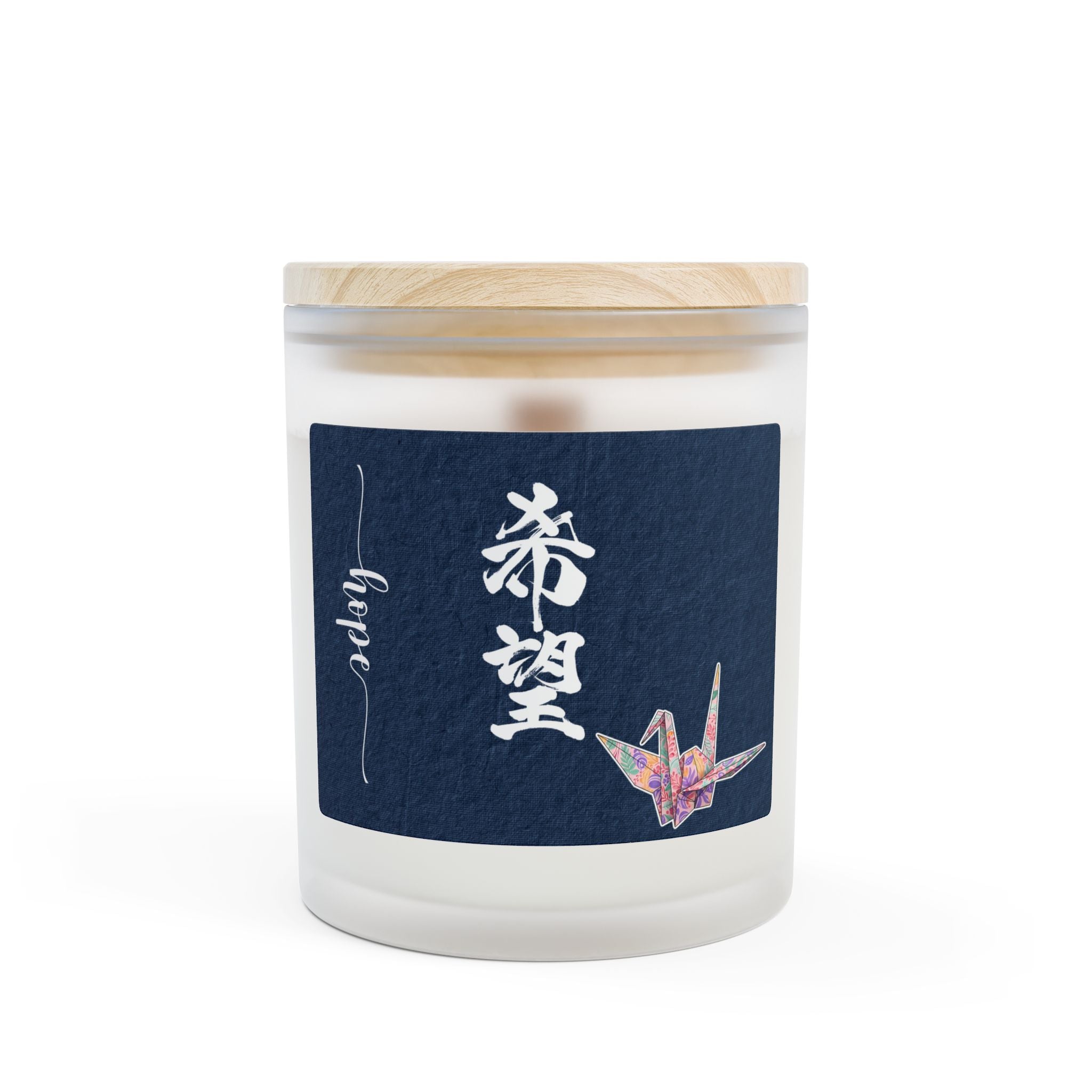 HOPE & ORIGAMI CRANE – Indigo Aromatherapy Candle – Enhance Intuition & Spiritual Awareness　Lavender Scented Meditation Candle, Aromatherapy Candle for Mindful Relaxation,- 11oz