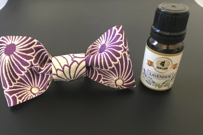 100% Pure Lavender Essential Oil with Stylish Kimono Bow Diffuser Purple/White